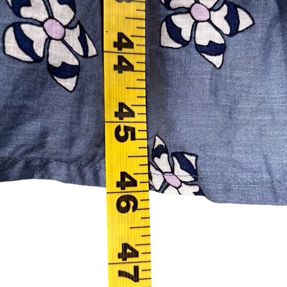 Anthropologie Blue and Cream Floral Midi Dress - Picture 15 of 16